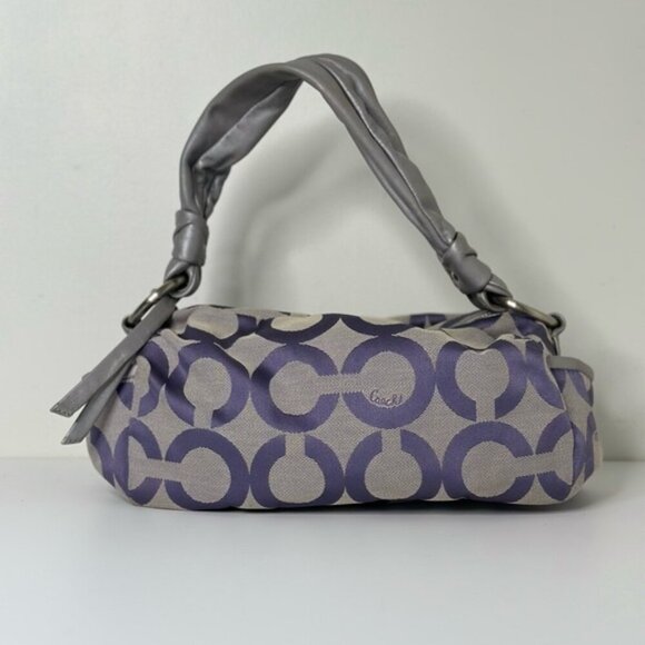 Coach Parker Op Art Lavender and Gray Jacquard Signature Hobo Shoulder Bag - Picture 1 of 15